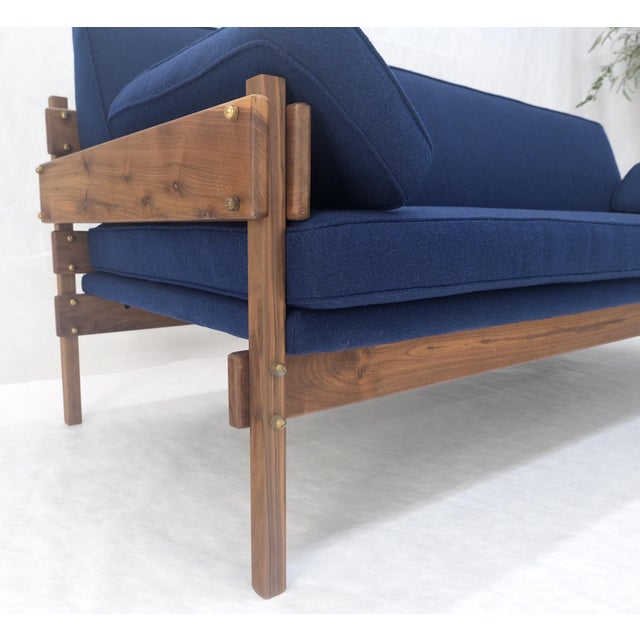 Danish MSM Solid Oiled Walnut Frame New Upholstery Vintage Daybed Sofa Settee