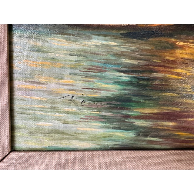 1970's Vintage London Tower Bridge Oil on Canvas Painting, Signed For Sale - Image 10 of 12