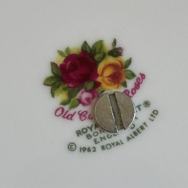 Vintage English Bone China Handled Serving Plate For Sale - Image 12 of 13