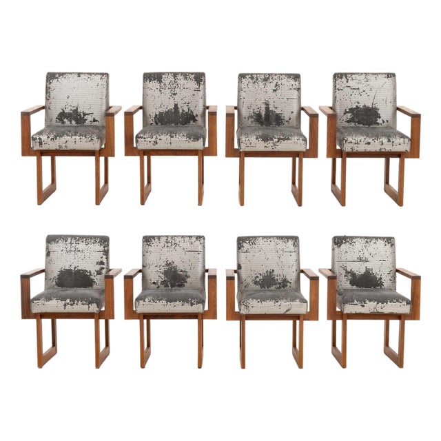 Vladimir Kagan "Cubist" Rosewood Dining Chairs, 8 For Sale