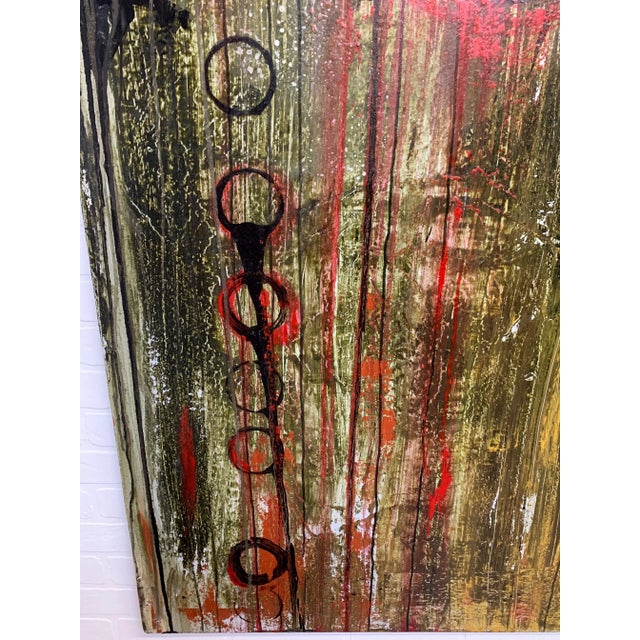Wood Mixed Media Painting on Board For Sale - Image 7 of 12