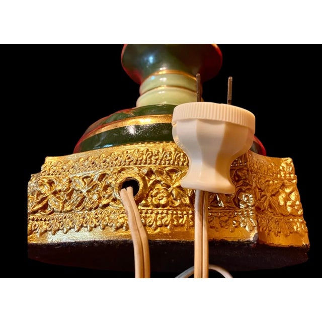 Vintage 1940s Porcelain Table Lamp, Antique Lighting, Good Condition For Sale - Image 9 of 18