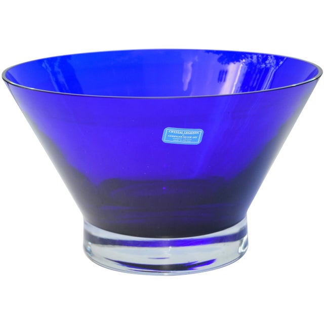 American Blue Crystal Bowl For Sale - Image 3 of 5