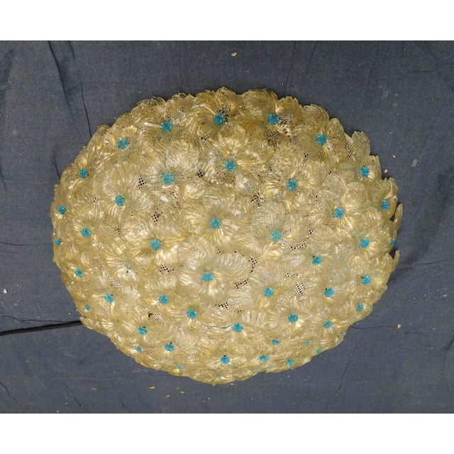 Italian 1960s Millefiori Flush Mount by Barovier E Toso For Sale - Image 3 of 6