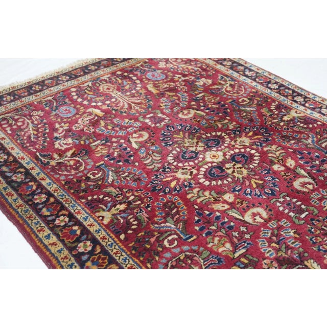 Antique Sarouk Rug 3'4'' x 5'0'' For Sale - Image 11 of 12