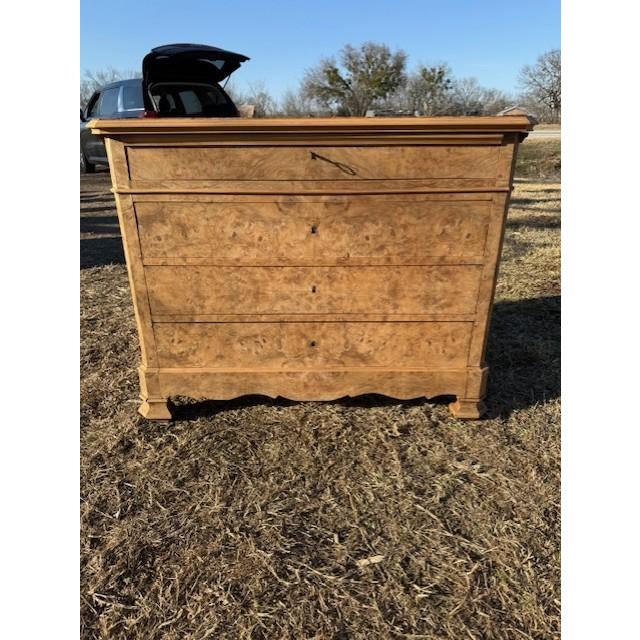 19th Century Louis Philippe Burlwood Bleached Marble Top Chest of Drawer / Commodes For Sale - Image 17 of 18