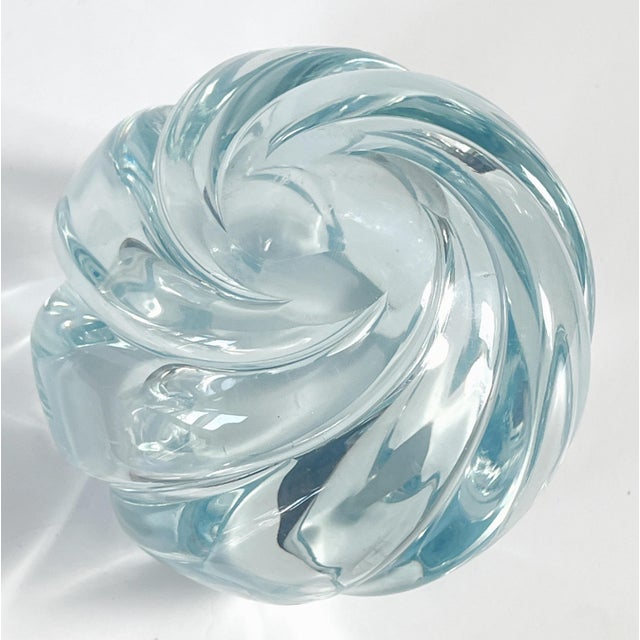 Stella Polaris Light Blue Crystal Vase for Orrefors Sweden by Vicke Lindstrand C1940s. Beautiful Light Blue color Crystal...