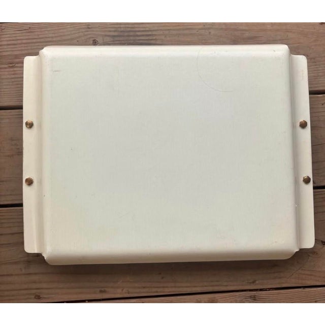 Metal Vintage Signed Equestrian Horse Serving Tray With Brass Handles, 20.5” For Sale - Image 7 of 11