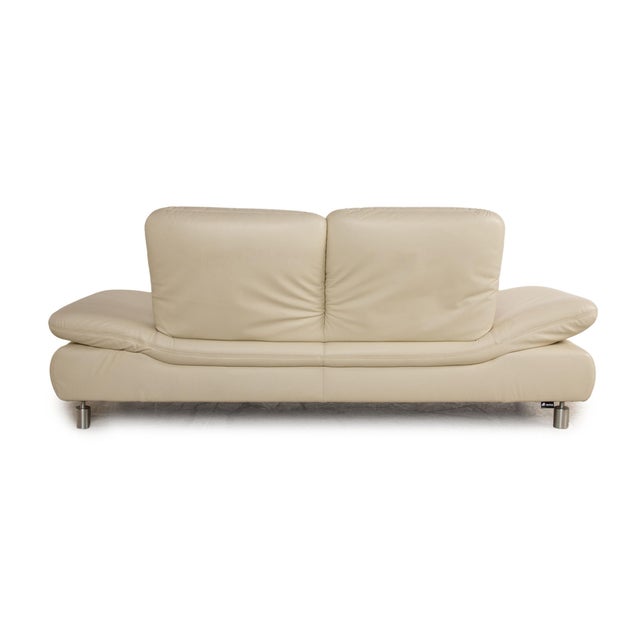 Rivoli Leather Two Seater Cream Sofa from Koinor For Sale - Image 14 of 16