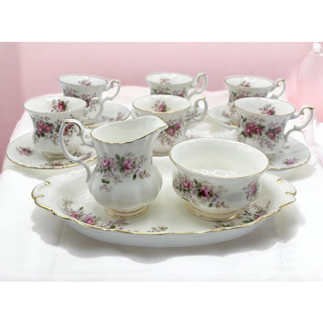 Lavender Rose Tea Service for Six People from Royal Albert, 1970s, Set of 15 For Sale - Image 10 of 16