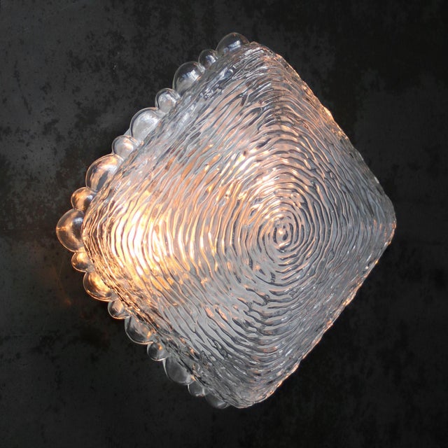 Mid-Century Modern Clear Glass Ceiling Lamp by Helena Tynell for Glashütte Limburg For Sale - Image 10 of 11