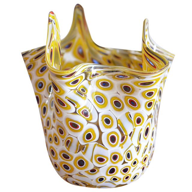 Murano Glass Handkerchief Vase by Venini, 1960s For Sale