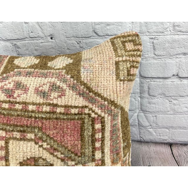 Turkish 20 x 20 Rug Pillow Ethereal Melody Turkish Pillow Cushion Cover For Sale - Image 3 of 4