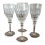Rogaska Queen Crystal Wine Glasses Set of 4 Cut Floral 7.75" Slovenia For Sale