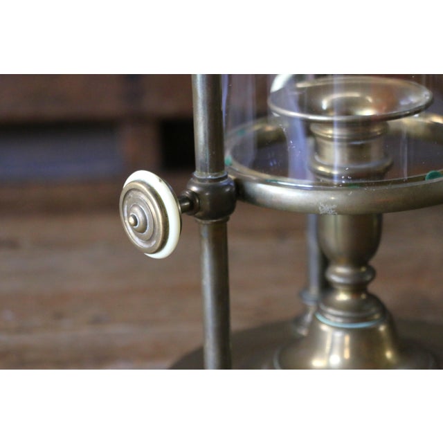 Vintage Pair of Chapman Brass & Glass Hurricane Candle Holders, 1985 For Sale - Image 11 of 18