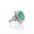 Green 1990s 6.8 Carat Oval Cut Colombian Emerald and Diamond Platinum Ring, Size 4.5 For Sale - Image 8 of 13