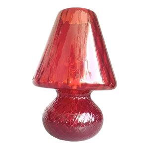 Contemporary Red Murano Style Glass With Diamond Processing "Ballotton" Lamp