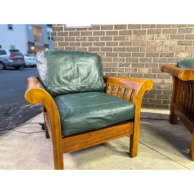 2010s Hickory Chair “Texas Series” Leather Sofa & Lounge Chair – Pr London Leather, Spring-Down, Feather & Down, 2017 For Sale - Image 5 of 12