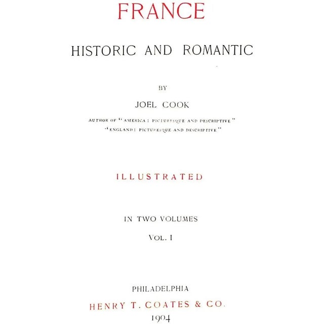 2 volume set. COOK, Joel Henry T. Coates & Co. 1904 8 1/8" x 5 3/4" Bound in bright red cloth with brilliant gilt devices...