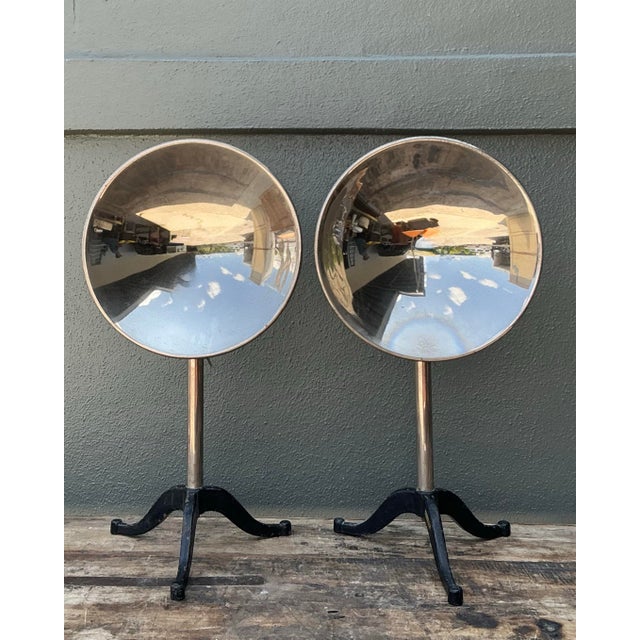 Vintage Ventral Scientific Company Machine Age Labratory Industrial Reflectors - A Pair For Sale - Image 10 of 12