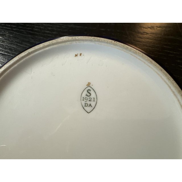 Blue and Gold Porcelain Bowl from Sèvres, 1921, in Good conditions. Designed 1920 to 1949 This piece has an attribution...