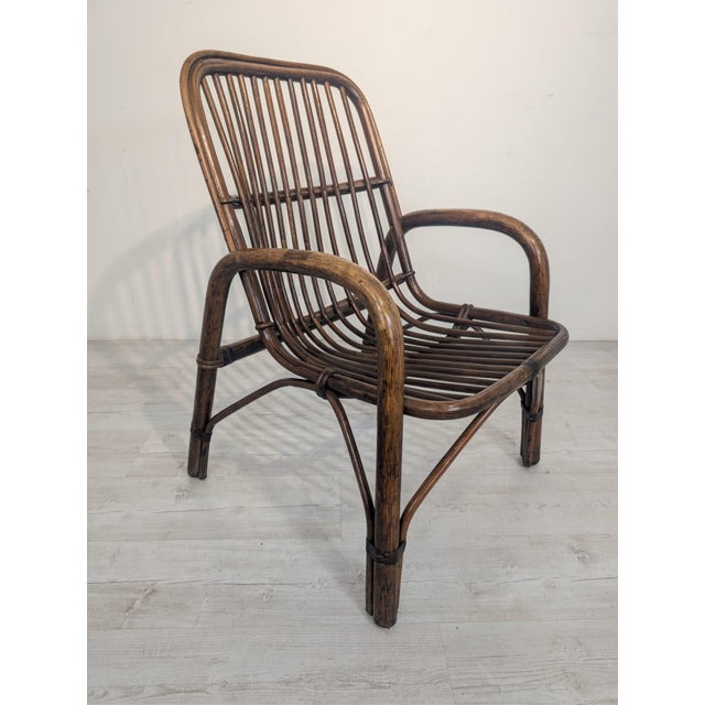 Vintage Italian Bamboo Armchair, 1970s For Sale - Image 10 of 18