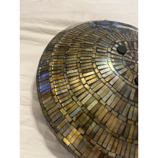Beautiful Mozaic Vessel -Vase (Tiffany Style) With Iridescent Hand Cut Pieces of Stained Glass For Sale - Image 10 of 12