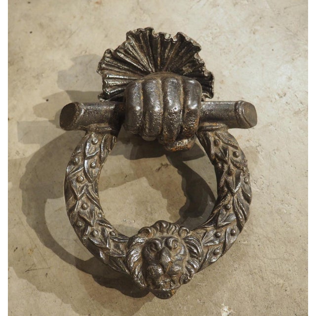 19th Century English Cast Iron Door Knocker, the Wreath of Victory For Sale - Image 10 of 14