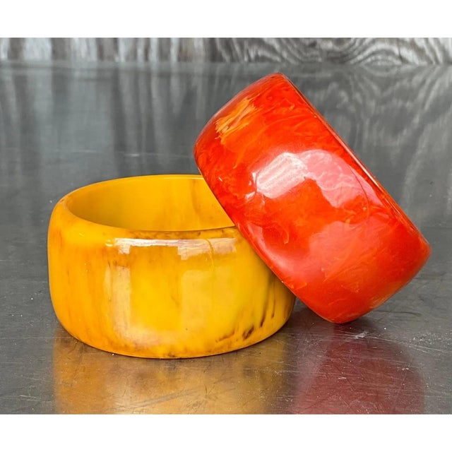 Vintage Boho Bakelite Bangles - Set of 2 For Sale In West Palm - Image 6 of 12