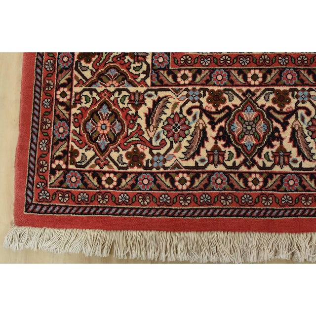 Fine Bidjar Rug 8’2” X 9’7” Red Wool Vintage Traditional Hand-Knotted Carpet For Sale - Image 12 of 15