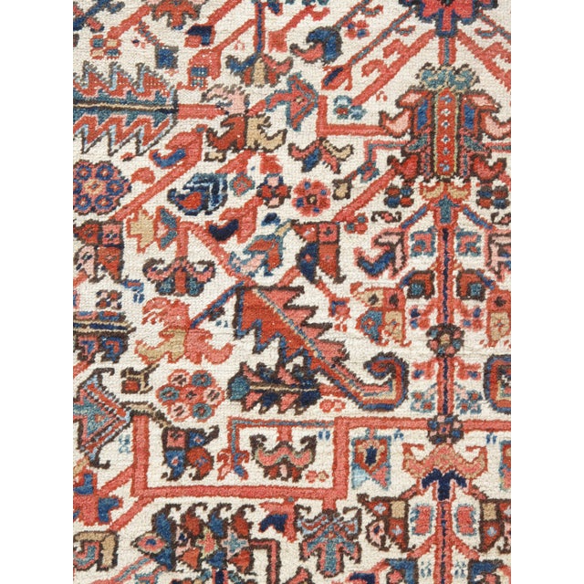 Vintage Ivory Heriz Hand Woven Area Rug 6ft 11in X 10ft For Sale In New York - Image 6 of 8