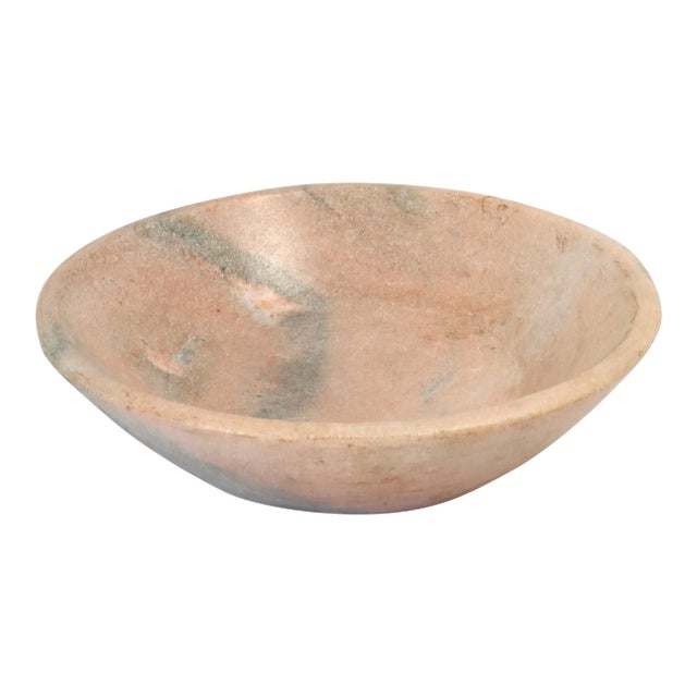 Handmade Honed Pink Marble Bowl For Sale