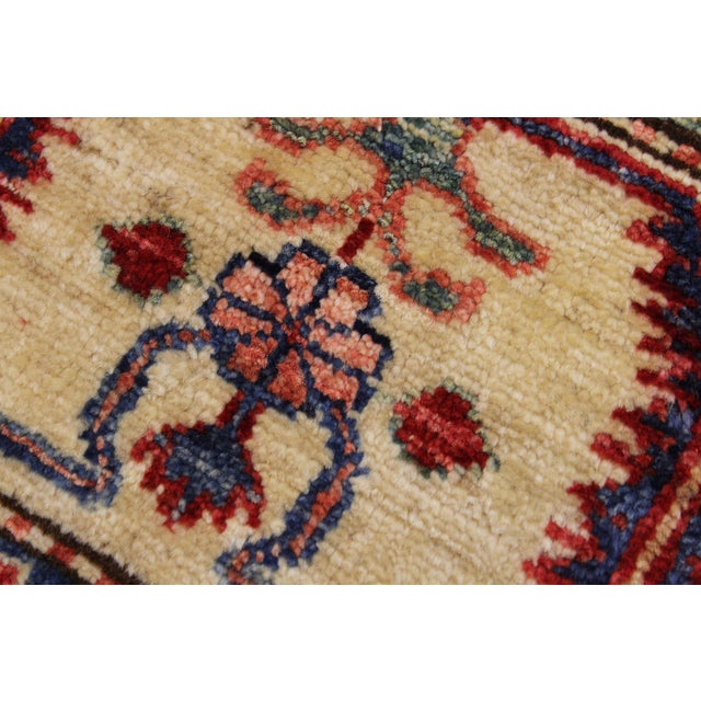 1990s Rustic Super Kazak Blue/Beige Wool Rug - 8'10'' X 12'0'' For Sale - Image 5 of 10