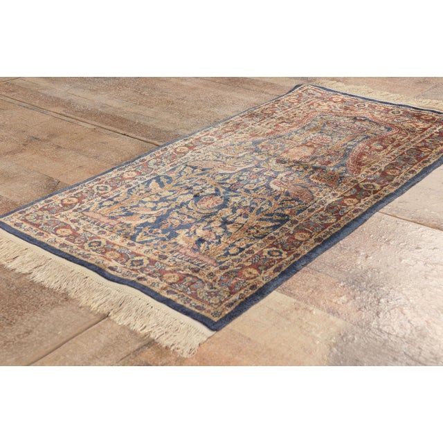 Blue Vintage Turkish Hereke Rug, 02'00 X 04'00 For Sale - Image 8 of 9
