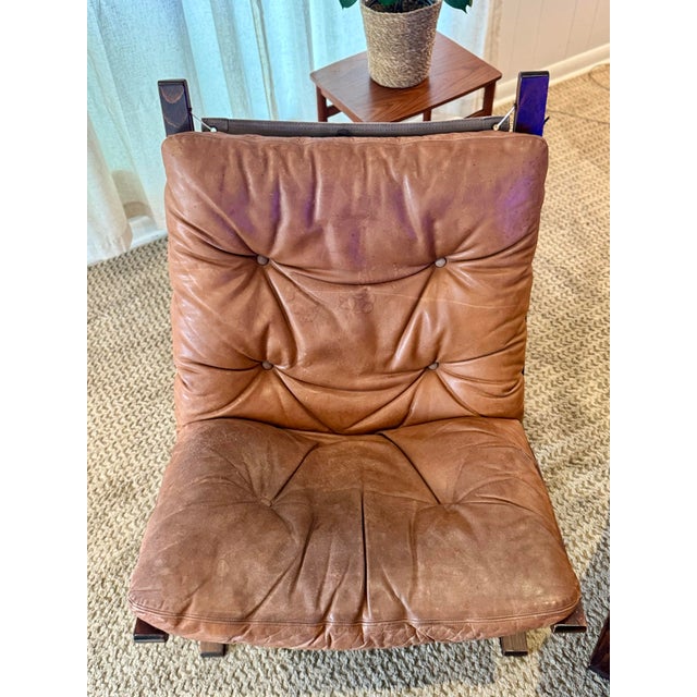 Classic Set of “Siesta” Chairs in a Cognac Leather Attributed to Ingmar Relling for Westnofa, Circa 1960s. For Sale In Houston - Image 6 of 12