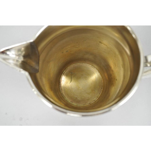 Silver Vintage Silver Plated Copper Bulbous Lemonade Beverage Restaurant Water Pitcher For Sale - Image 8 of 11