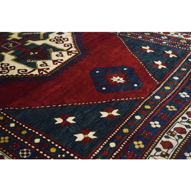 Red Antique Kazak Rug 5'10'' x 9'8'' For Sale - Image 8 of 11