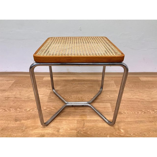 Vintage Bauhaus Wicker Stool in Chrome by Marcel Breuer, 1930s For Sale - Image 6 of 9