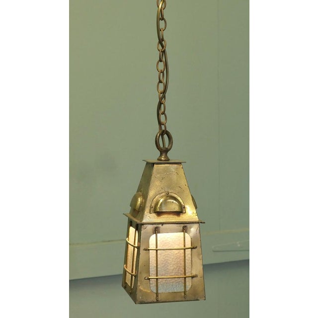 Arts and Crafts Brass Hall Lantern Ceiling Light This Charming Brass Hall Lantern is of Classic Arts and Crafts design, it...