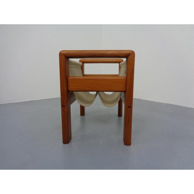 Beige Danish Solid Teak Magazine Rack, 1960s For Sale - Image 8 of 17