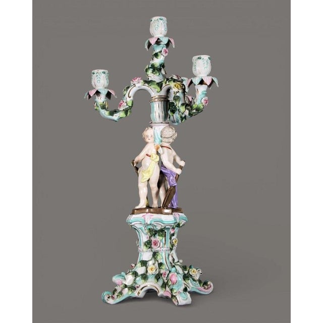 Mid-19th Century Porcelain Figural Candelabra with Cricket Players from Sitzendorf For Sale - Image 10 of 13