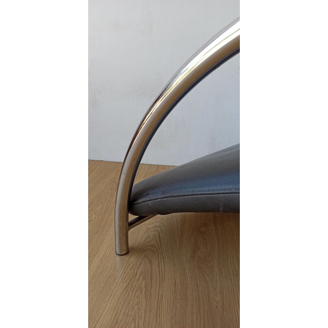 Chromed Leather Armchair, 1970s For Sale - Image 4 of 18