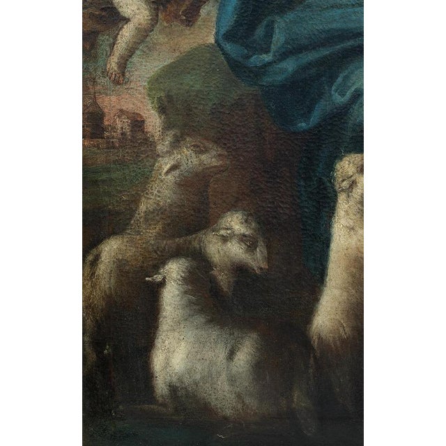 Neapolitan Artist, The Divine Shepherdess, 17th Century, Oil on Canvas For Sale - Image 6 of 8