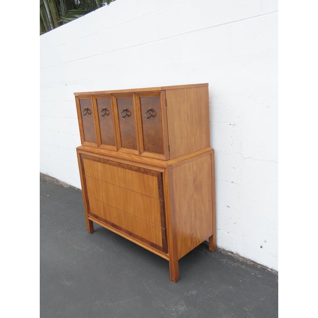 Basic Witz Mid Century Modern Tall Chest of Drawers Highboy 6575 For Sale - Image 14 of 17