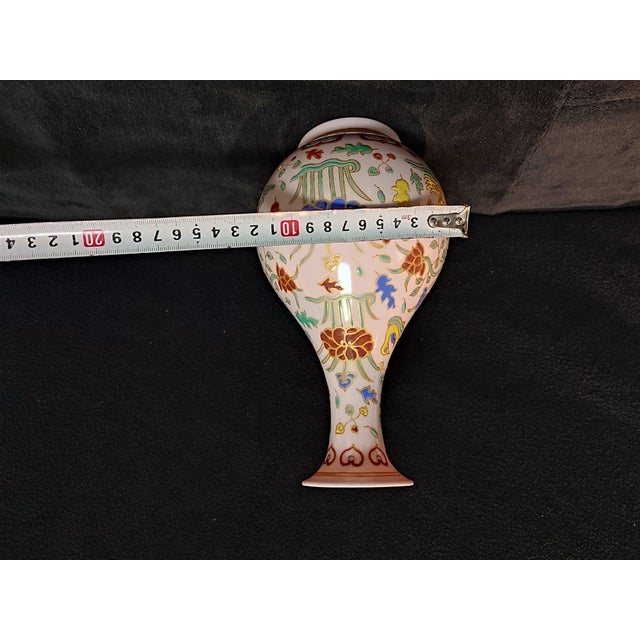 Chinese Ceramic Vase,Chenghua Marked Gold Drawing Famille Verte Porcelain Vase Hand Painted Lotus Flowers and Fishes Pattern For Sale - Image 11 of 11