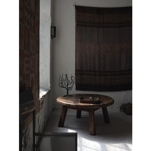 Brutalist Round Oak Coffee Table, Belgium, 1950s For Sale - Image 10 of 11