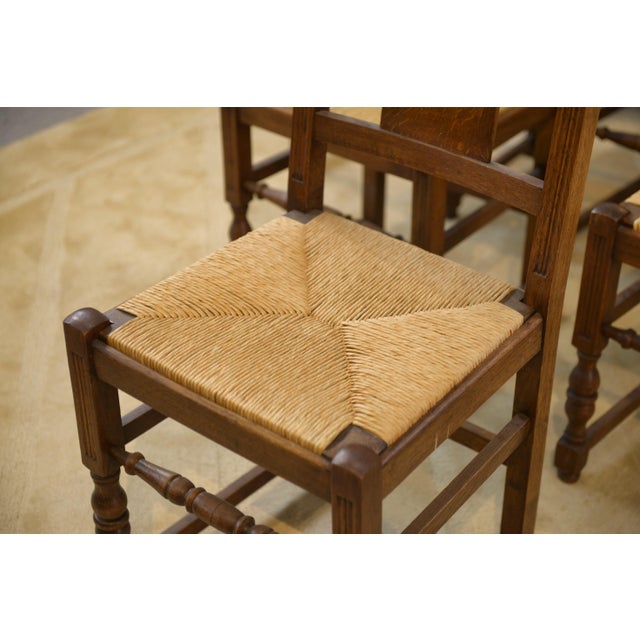 Brutalist Brutalist Oak Chairs, 1950s, Set of 6 For Sale - Image 3 of 15