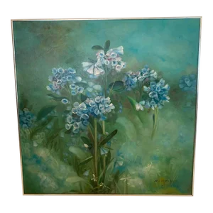 Square Painting of Foxgloves by H Simpson