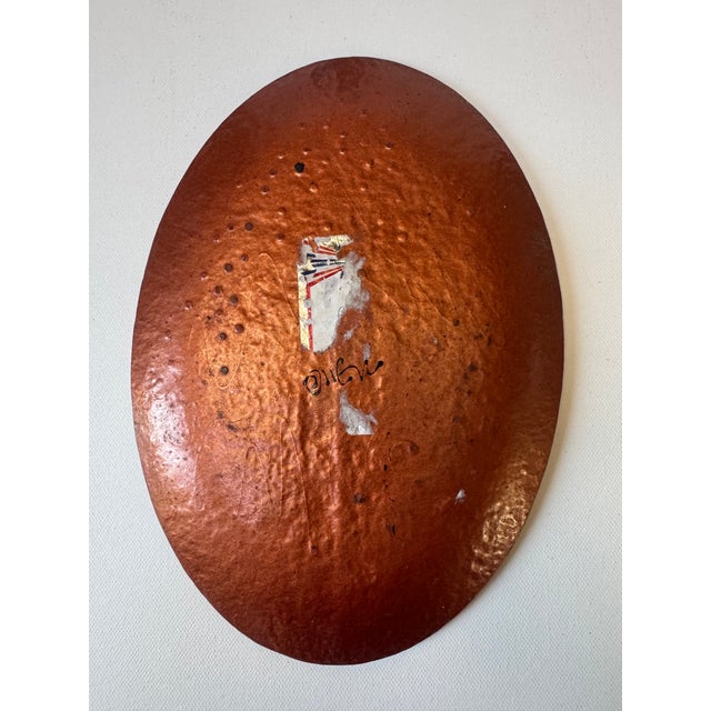 Vintage Fiala Design Works Hand Painted Abstract Art Glass Plate For Sale - Image 9 of 10