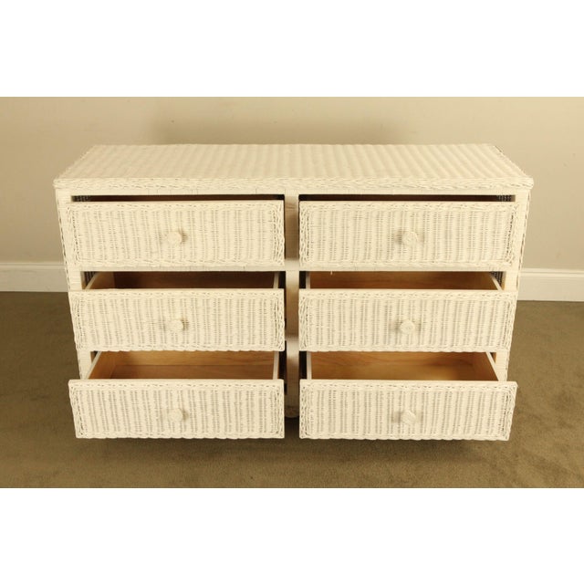Vintage White Wicker 6 Drawer Dresser Chairish